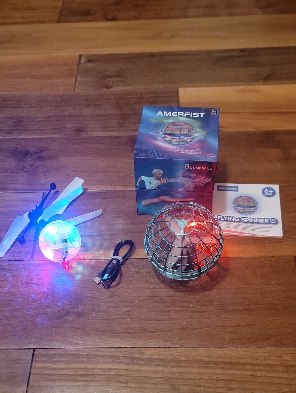 Kids Flying Spinner Toys - Multi-Color LED Orb AMERFIST